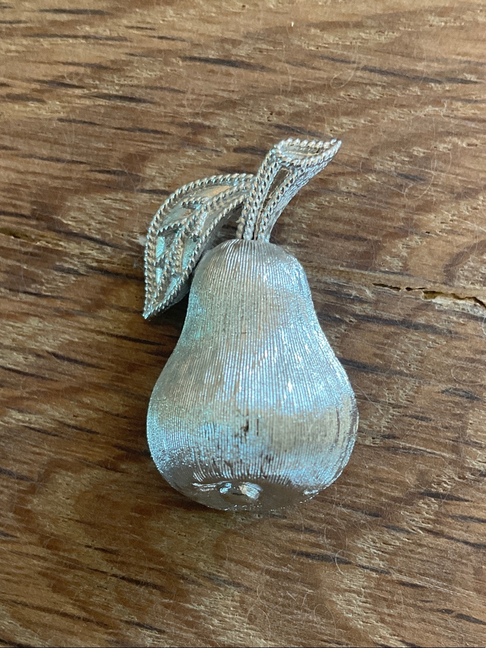 Vintage 1950s Trifari Pear Brooch/Pin Silver Tone